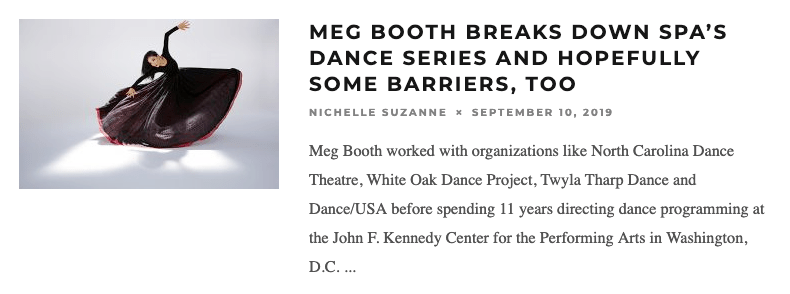 Meg Booth Breaks Down SPA’s Dance Series and Hopefully Some Barriers, Too