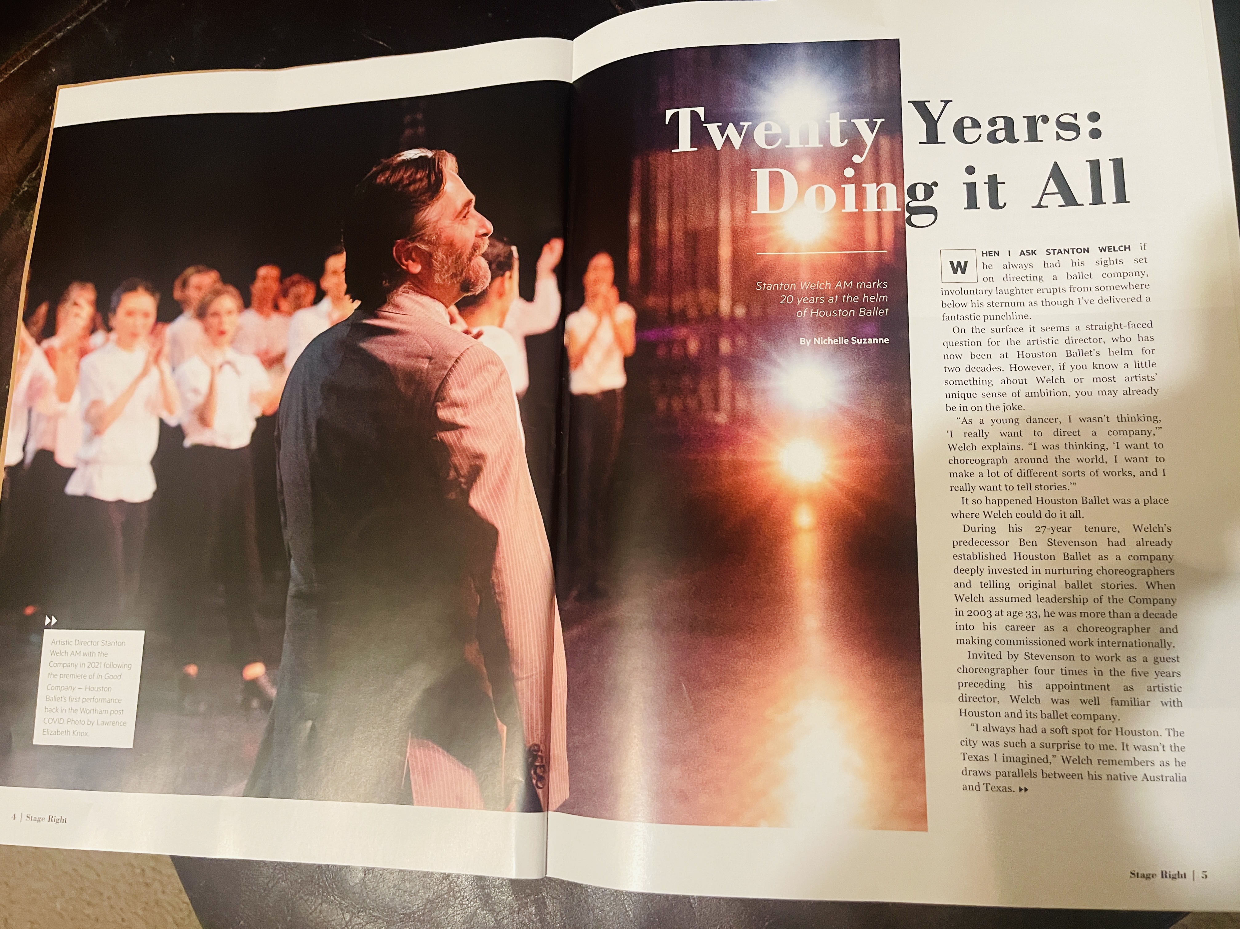 Photo of the first page of the Houston News article Twenty Years: Doing it All